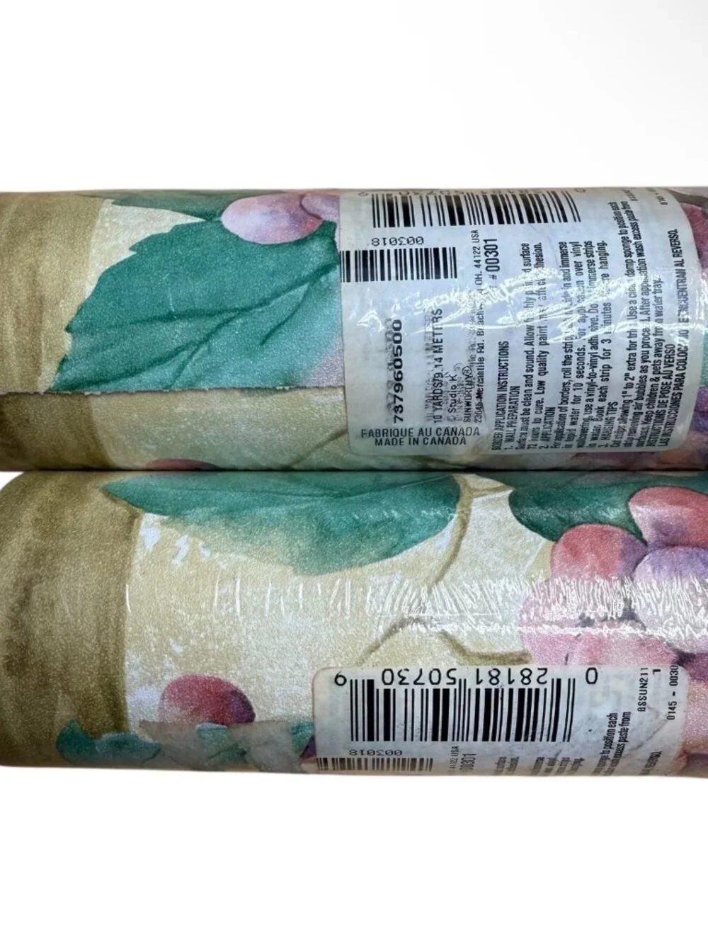 Sunworthy Vintage Wallpaper Border Grapevine Fruit Style 20 yards 2 Rolls NEW